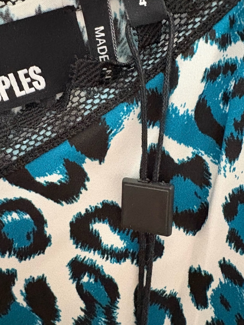 RARE SIZE LARGE The Kooples Teal and Black Leopard Print Women’s Silk slip dress